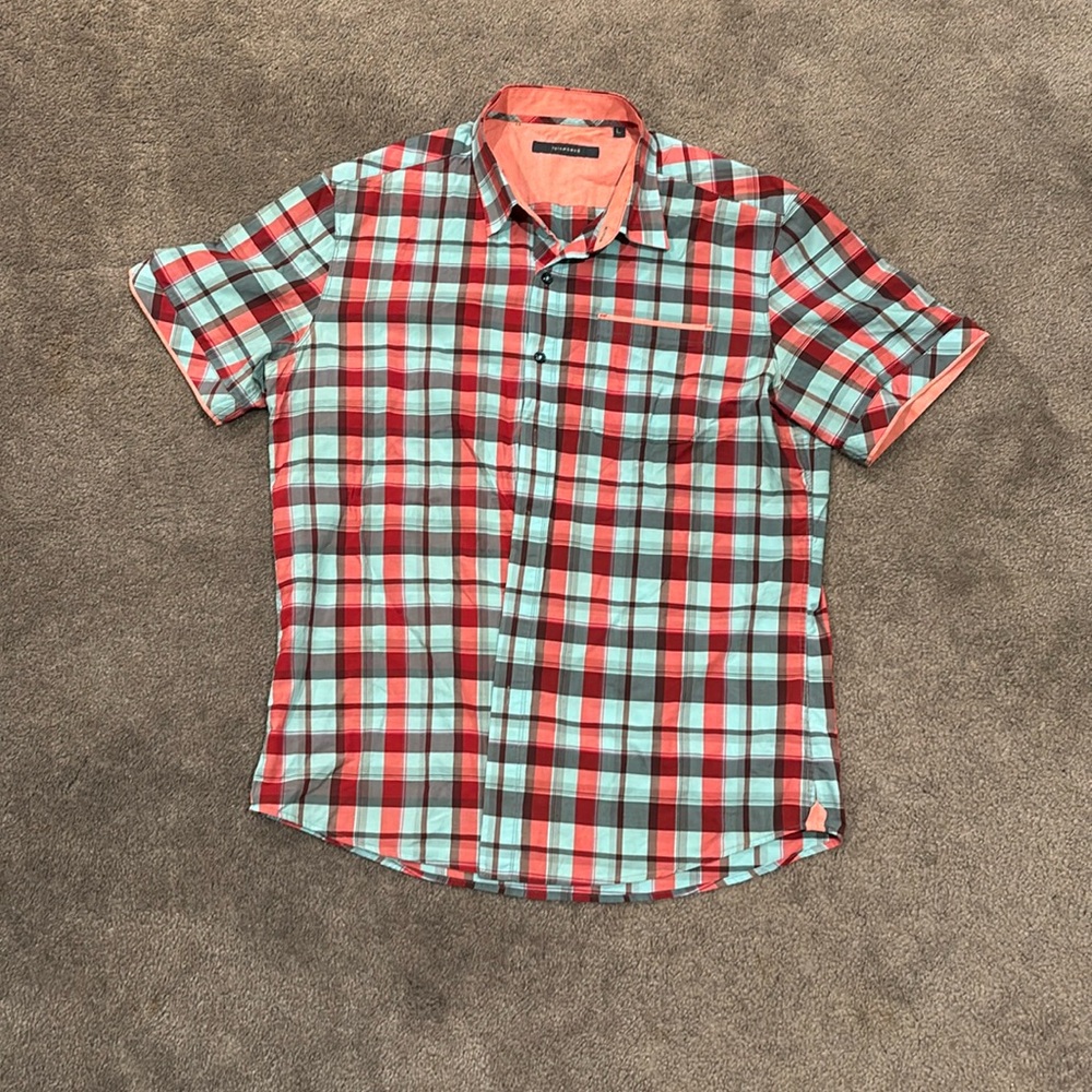 7 diamonds plaid button up shirt